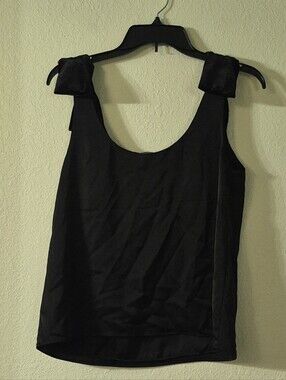 Rachel Zoe Black Bow-Shoulder Tank Top